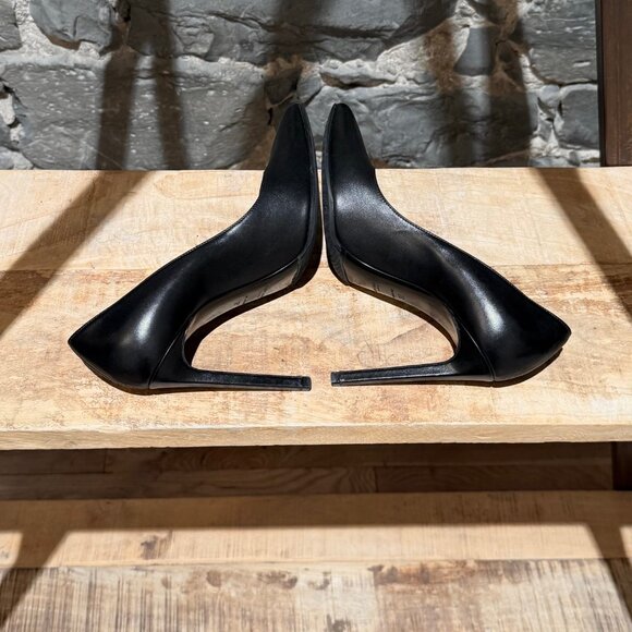 Saint Laurent Black Leather Paris 100 Pumps - Picture 9 of 11